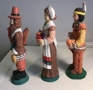 Jaimy Figurines Thanksgiving Mr.  & Mrs.  Pilgrim Native American Detailed Vintage 4