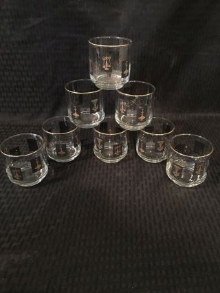 Vintage Libby Drinking Glasses Rx Apothecary Pharmacy Medical Low Ball Set Of 9