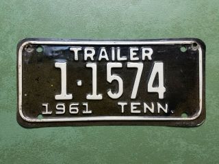 1961 Tennessee Trailer License Plate 1 - 1574