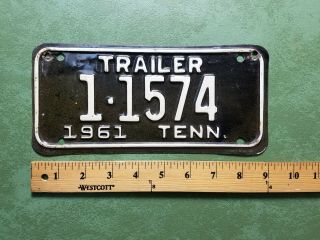 1961 Tennessee Trailer License Plate 1 - 1574 3