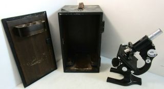 Vintage Spencer Buffalo U.  S.  A.  Model 169769 Microscope Black With Wood Case