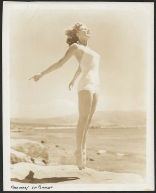 Sexy Bathing Beauty At Beach Pin - Up Rosemary La Planche Vintage 1940s Photograph