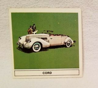 Vintage 1967 B - A Gallery Of Great Cars Cord Collector Card
