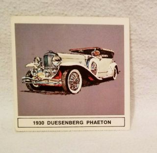 Vintage 1967 B - A Gallery Of Great Cars 1930 Duesenberg Phaeton Collector Card