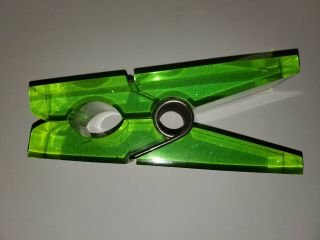 Vtge Acrylic Lucite Speckled Green Giant Clothespin,  Mid Century Modern Pop Art