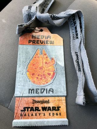 Star Wars Galaxy’s Edge Opening Media Event Lanyard And Credential