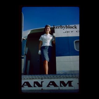 7 Vintage Kodachrome Photo Slides 1960s Pan Am Stewardess Flight Attendant Girls