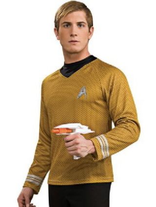 Star Trek Movies Captain Kirk Command Gold Adult Deluxe Uniform Shirt