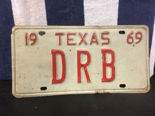 Vintage 1969 Texas Vanity License Plate (d R B)