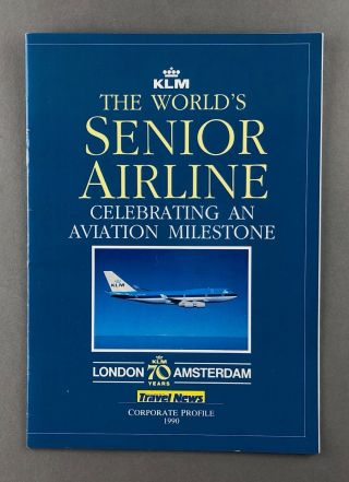 Klm Royal Dutch Airlines Corporate Profile Brochure 1990