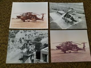 Rare Ah - 64 Apache Helicopter Prototype Testing Photos Numbered By Hughes