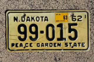 1963 North Dakota License Plate 99 - 015