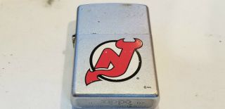Zippo Cigarette Lighter 2002 Nhl Hockey Jersey Devils With Flint