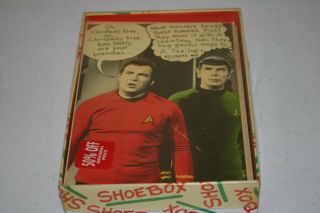 Star Trek Kirk/spock Christmas Card Hallmark,  Shoebox 1993 Vtg 11 Cards