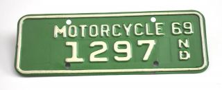 1969 North Dakota Motorcycle License Plate
