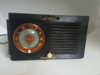 Vintage General Electric Alarm Alarm Clock Tube Radio Bakelite Case