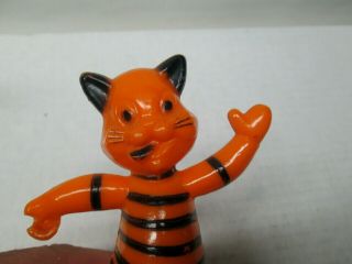 Vintage Rosbro Rosen Hard Plastic Halloween Cat On Wheels Candy Container NR 6