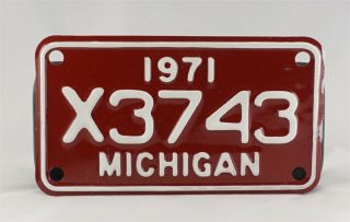 1971 Michigan Motorcycle License Plate -