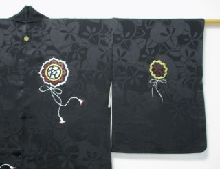 Japanese Kimono Silk Antique Haori / Citrus / Embroidery / Silk Fabric /412