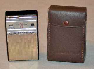 Vintage Corvair Transistor 6 Radio With Leather Case