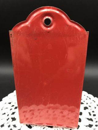 Vintage Metal Wall Mount Match Holder Dispenser with Striker Slots Red Floral 3