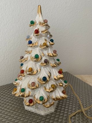 11 Inch Vintage Holland Ceramic Mold Marble Christmas Tree Rare And Stunning