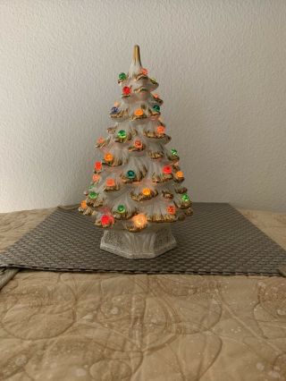 11 Inch Vintage Holland Ceramic Mold Marble Christmas Tree Rare And Stunning 3