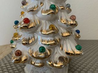11 Inch Vintage Holland Ceramic Mold Marble Christmas Tree Rare And Stunning 5