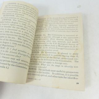 Vintage 1949 PROSPECTING FOR URANIUM Book Atomic Energy Commission Survey Book 4