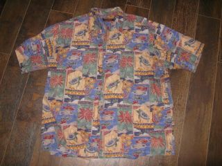 Euc Xxxl Tory Richard Lawn Cotton Hawaiian Shirt Pit Pit 27 " 3xl