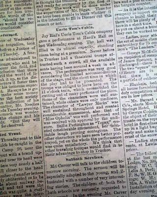Rare TRUCKEE CA Nevada County California Old West Advertisements 1882 Newspaper 5