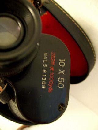 Vtg Binolux Binoculars 10x50 262ft at 1000yds Light Weight Triple Coated 6