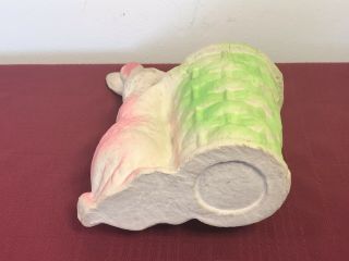 Vtg Paper Mache Bunny Rabbit Candy Container GRT Easter Color Basket German Rare 8