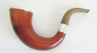 Stunning 1910 Calabash Smokers Pipe H/m Silver Mounts W.  H.  Newman Sherlock Holmes