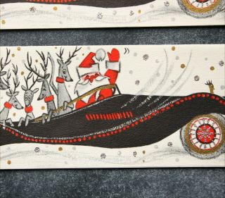 8 Vtg Hallmark Slim Jim Christmas Cards Santa Reindeer Car Sliver Glitter 2