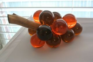 Vintage Mid Century Lucite Amber Table Grapes