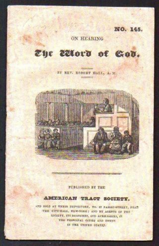 C1830 Religion - American Tract Society - Rev Robert Hall - Word Of God Pamplet
