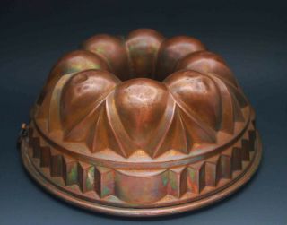 Antique German Copper Bundt Cake Baking Mold Mould 10 " George Dorner Nuremberg