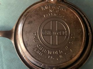 Griswold - American No 8,  PATT.  No 151 N Waffle Iron 3 Piece 4