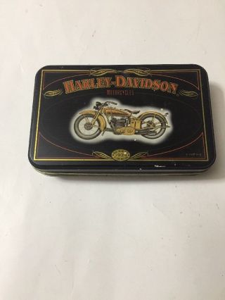 Collectible Harley Davidson Tin Box With Playing Cards 2 Decks