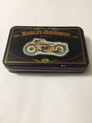 COLLECTIBLE HARLEY DAVIDSON Tin Box With PLAYING CARDS 2 DECKS 2