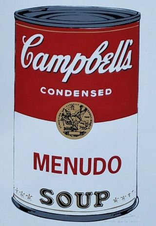Mexican Campbell´s Soup Andy Warhol Tribute Menudo Flavor Framed Silkscreen