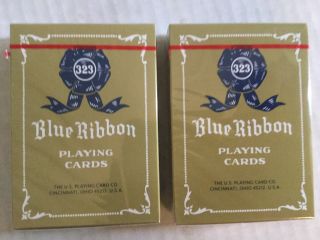Blue Ribbon - 2 - Deck Set - Playing Cards (blue & Red Back) Kickstarter - Bicycle
