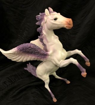 Pegasus Purple & White With Glitter 10 " Rubber Figure Toy Major Trading Co 2014