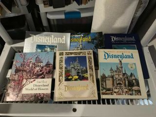 6 Disneyland Books Rare 1965 Disneyland World Of Flowers Book,  Morgan Evans,