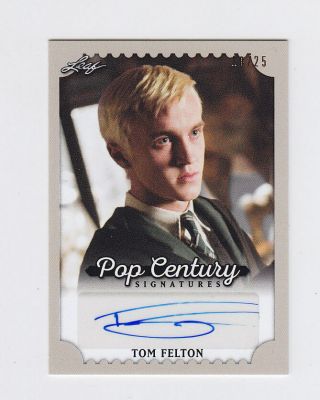 2016 Leaf Pop Century Signature Autograph Tom Felton 10/25 Auto Ba - Tf1