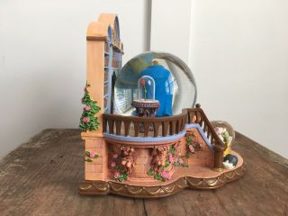 Disney Beauty And The Beast Library Musical Snow Globe 1991 Belle Princess 4