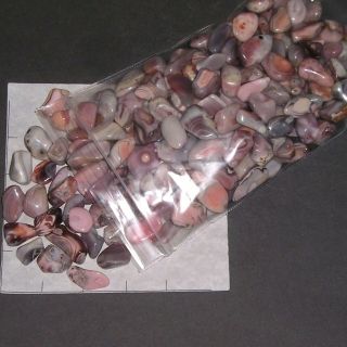 Botswana Agate Sm - Med Tumbled,  2 Lb Bulk Stones Pink Gray Opaque Save 20