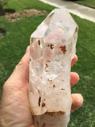 Large Clear Quartz Crystal Point From Brazil