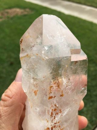 Large clear quartz crystal point from Brazil 3